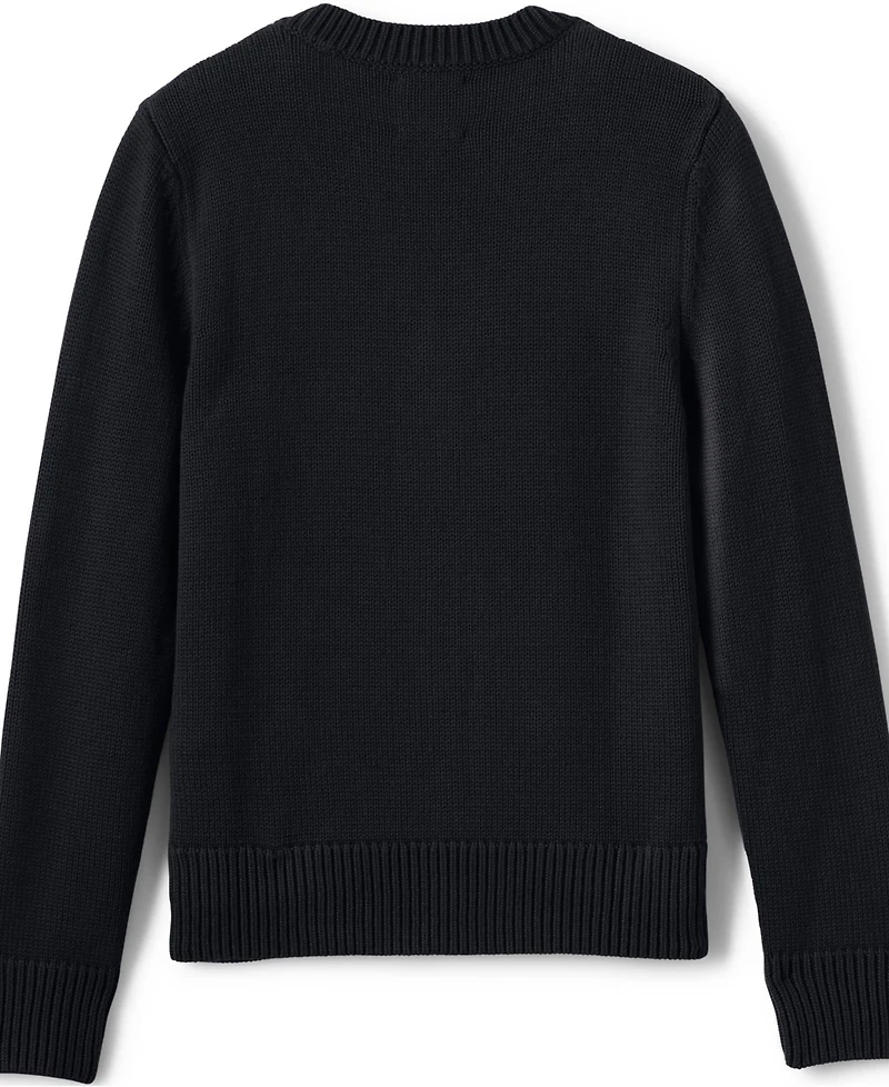 Lands' End Boys Cotton Modal Button Front Cardigan Sweater