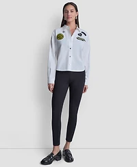 Dkny Women's 1989 Pins and Patches Button-Down Shirt
