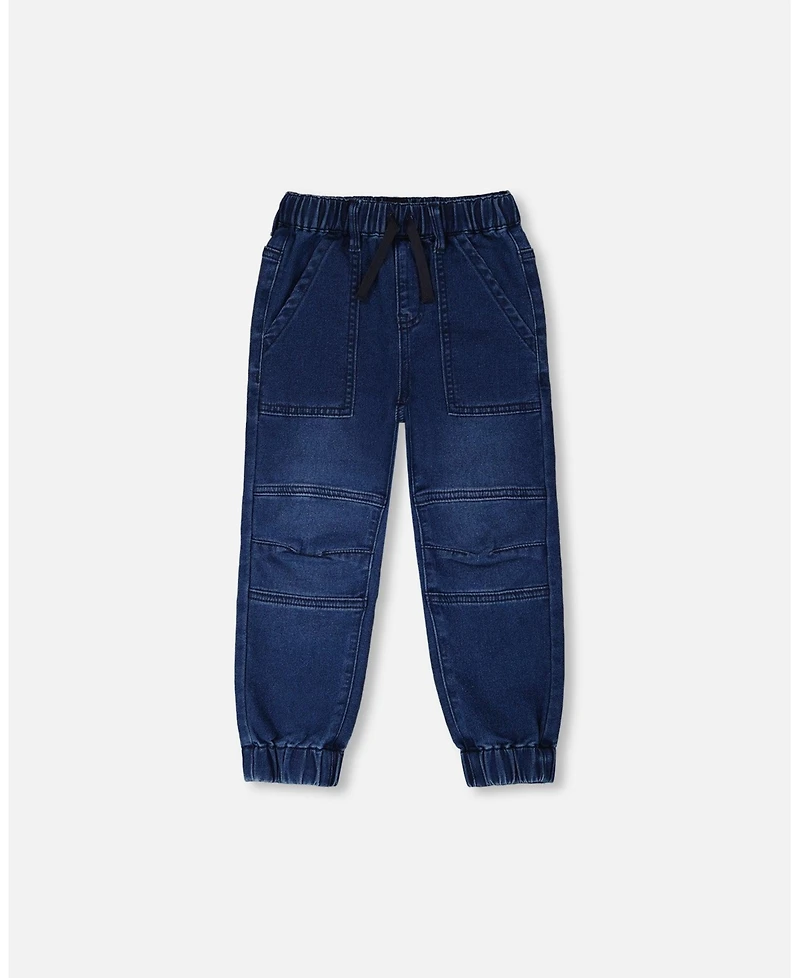 Deux par Deux Toddler Boys Stretch French Terry Denim Jogger