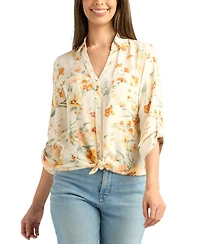 Bcx Women's Printed Button-Up Shirt