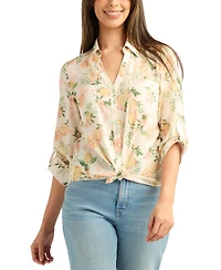 Bcx Women's Printed Button-Up Shirt