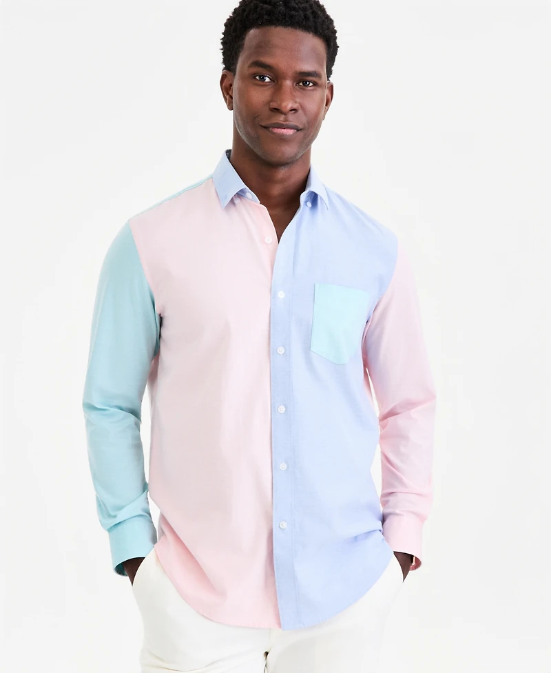 Club Room Men's Long-Sleeve Printed Oxford Shirt, Macy's Exclusive