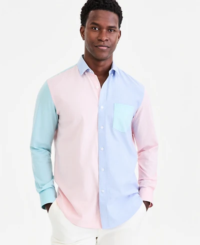 Club Room Men's Long-Sleeve Printed Oxford Shirt, Macy's Exclusive
