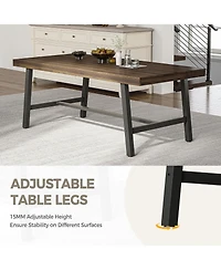 Draft - Gaomon Farmhouse Dining Table | Standard Wood Brown 6-8 People