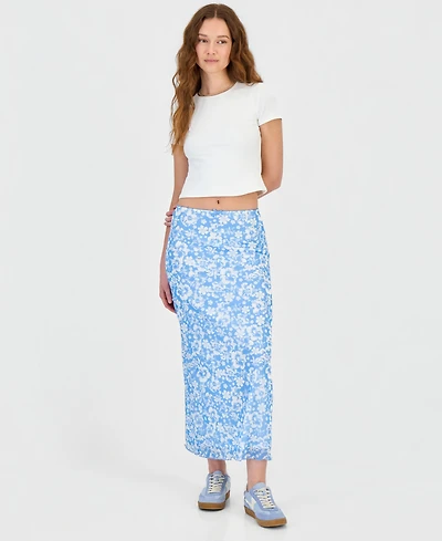 Hippie Rose Juniors' Printed Mesh Maxi Skirt