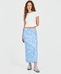 Hippie Rose Juniors' Printed Mesh Maxi Skirt