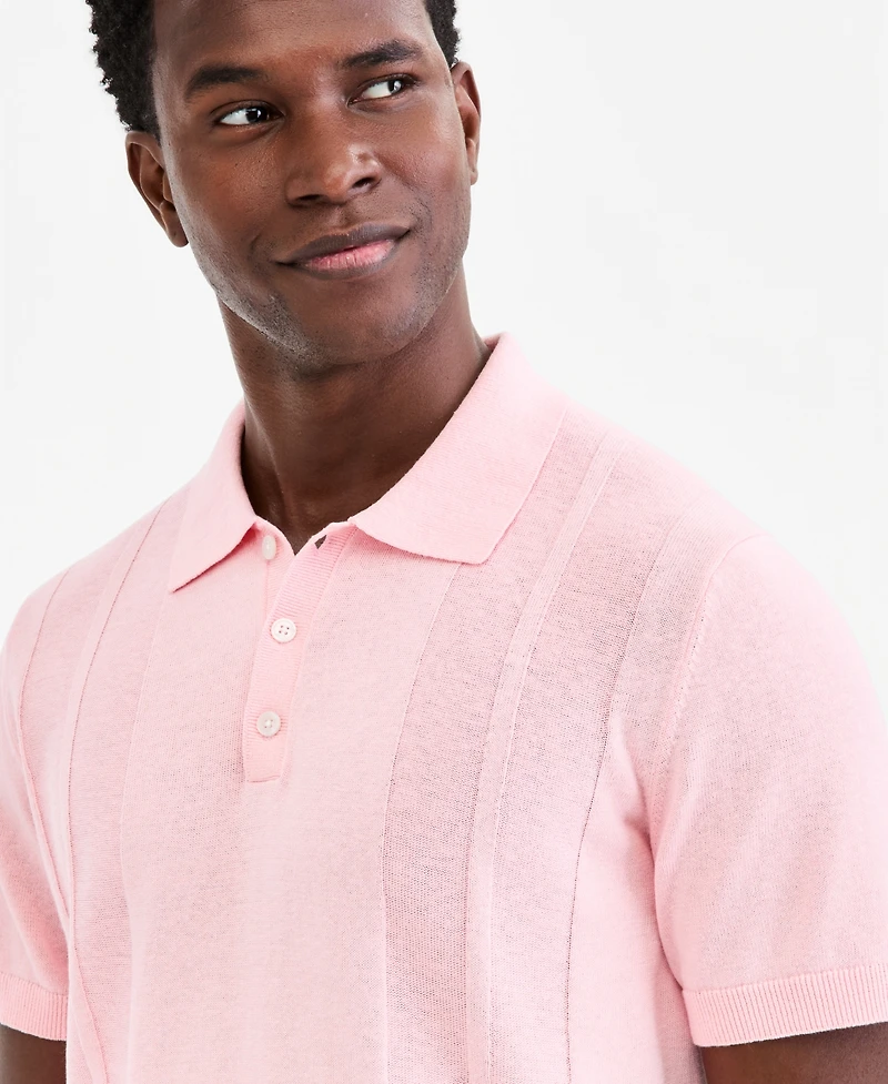 Club Room Men's Short-Sleeve Linen and Cotton Engineer Sweater, Macy's Exclusive