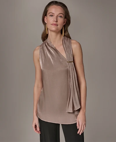 Donna Karan New York Women's Asymmetrical Halter Neck Top