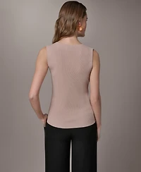 Donna Karan New York Women's Sleeveless Keyhole Sweater