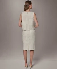 Donna Karan New York Womens Side Slit Crop Top Pencil Skirt