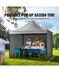 Mecale 10 x 10 ft Pop-Up Canopy with Removable Sidewalls, Portable Instant Gazebo with Wheeled Bag, Uv Resistant Waterproof