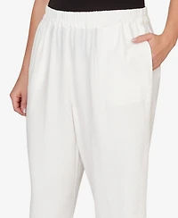 Alfred Dunner Plus Crowd Pleaser Floral Embroidered Relaxed Capri Pants