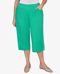 Alfred Dunner Plus Resort Living Smooth Waist Easy Pull- On Capri Pants