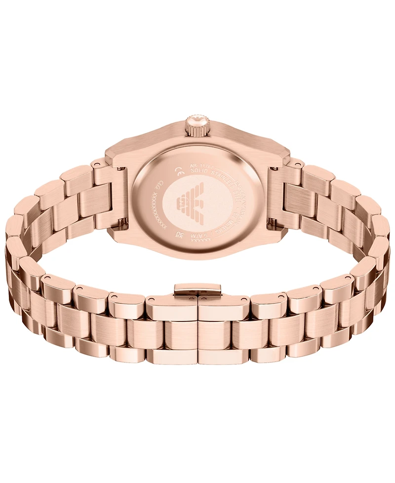 Emporio Armani Women's Quartz Three-Hand Rose Gold Stainless Steel Watch, 32mm