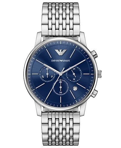 Emporio Armani Men's Quartz Chronograph Silver Stainless Steel Watch