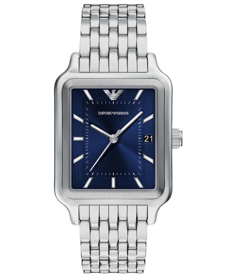 Emporio Armani Men's Quartz Three-Hand Silver Stainless Steel Watch
