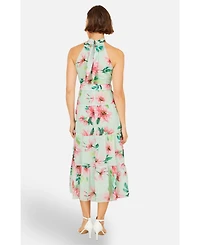 Yumi Women's Floral Halter Neck Midi Dress