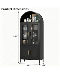 Yigii Metal Arched Cabinet with 2 Drawers for Kitchen or Office