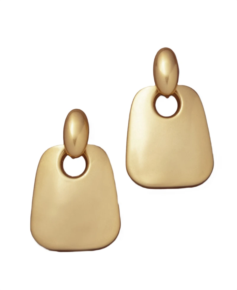 Donna Karan Gold-Tone Oversized Door Knocker Earrings