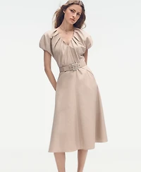Dkny Women's V-Neck Belted Midi Dress