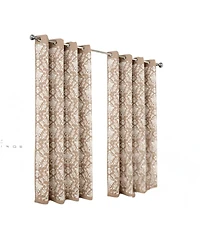 Olivia Gray 100% Polyester 190 Gsm Cressida Reversible Blackout Grommet Curtain Panel 54" x 84" Taupe