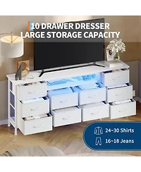 gaomon 63 Inch Tv Stand Dresser with 10 Drawers, Long Entertainment Center for TVs Up to 75 Inch