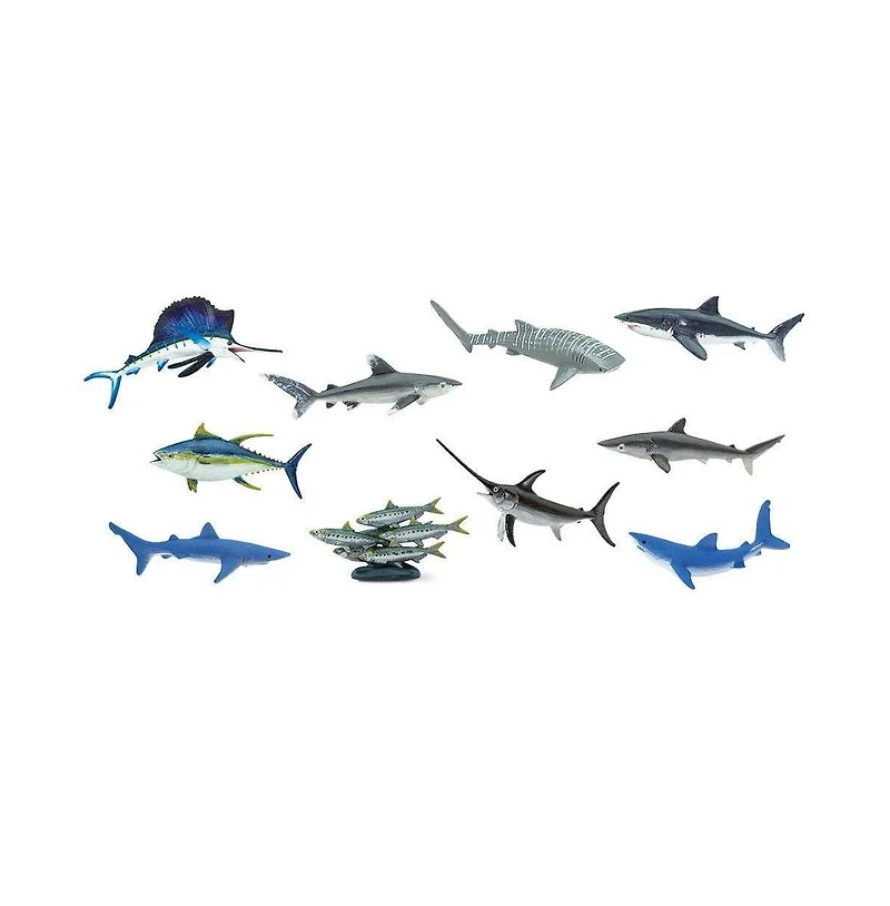 Safari Ltd Pelagic Fish Toob – Hand Painted Marine Life Figurines Set Featuring Sharks, Swordfish