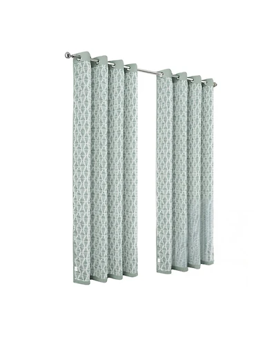 Olivia Gray 100% Polyester 190 Gsm Justice Reversible Blackout Grommet Curtain Panel 54" x 90" Sage
