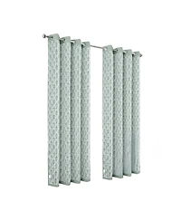 Olivia Gray 100% Polyester 190 Gsm Justice Reversible Blackout Grommet Curtain Panel 54" x 90" Sage