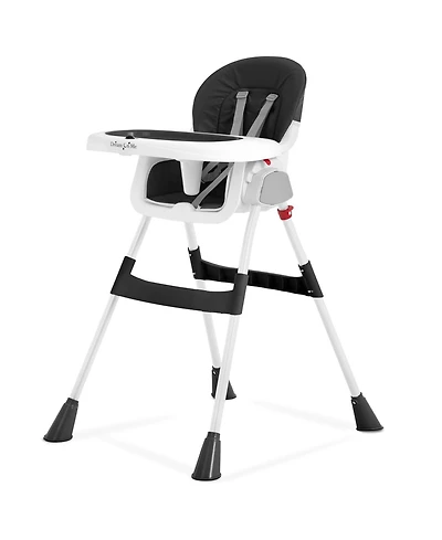 Dream On Me Baby TableTalk 2-in-1: High chair to junior chair conversion. Features a padded seat, dual trays, and a quick-fold steel frame