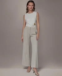 Donna Karan New York Petite High Waist Wide-Leg Pants