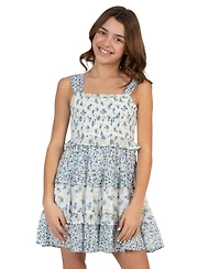 Rare Editions Girls' 7-16 Floral Smocked Dress and Vest, 2-Piece Set