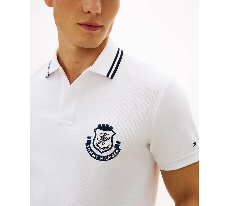 Tommy Hilfiger Men's Pique Badge Regular Short-Sleeve Polo Shirt