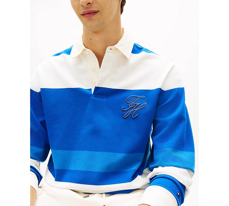 Tommy Hilfiger Men's Relaxed-Fit Stripe Rugby Polo Shirt