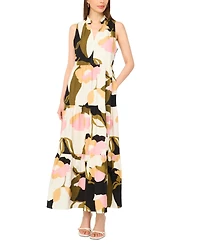 Msk Women's V-Neck Tiered Maxi Dress