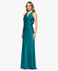 Betsy & Adam Petite V-Neck Sleeveless Ball Gown