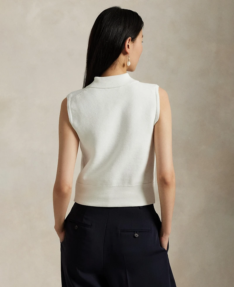 Polo Ralph Lauren Women's Ribbed Collar Sleeveless Sweater