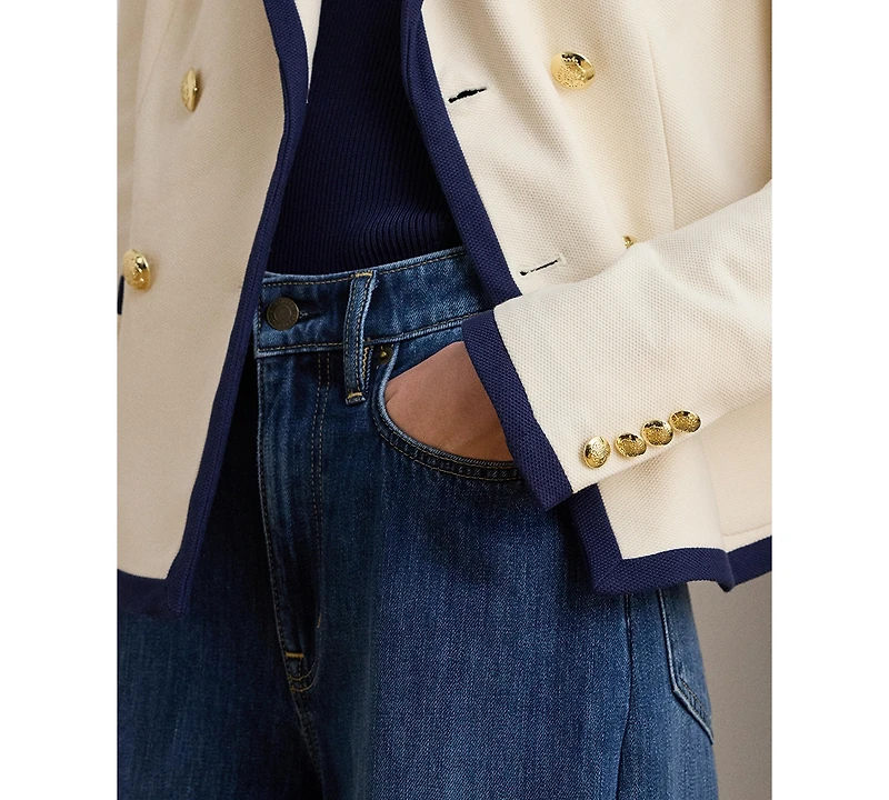 Lauren Ralph Women's Two-Tone Double-Breasted Peak Lapel Blazer