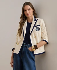 Lauren Ralph Women's Two-Tone Double-Breasted Peak Lapel Blazer