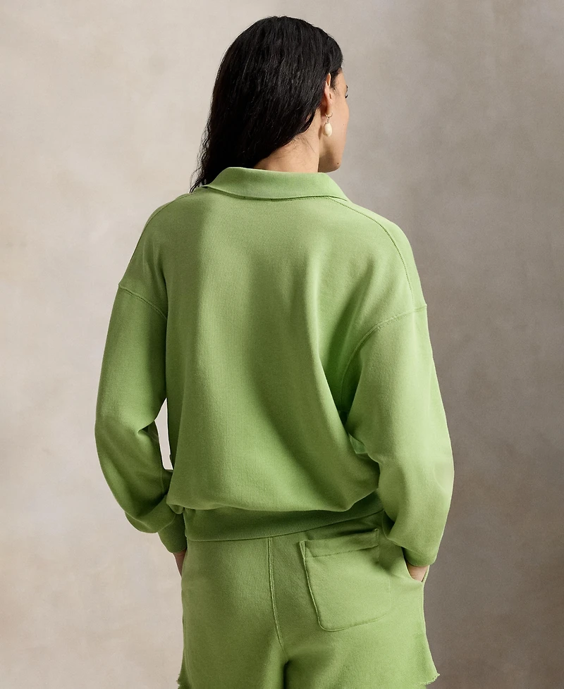 Polo Ralph Lauren Women's Lightweight Fleece Long-Sleeve Polo Sweatshirt