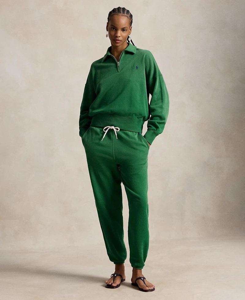 Polo Ralph Lauren Women's Spread Collar Long Sleeves Quarter-Zip Sweatshirt