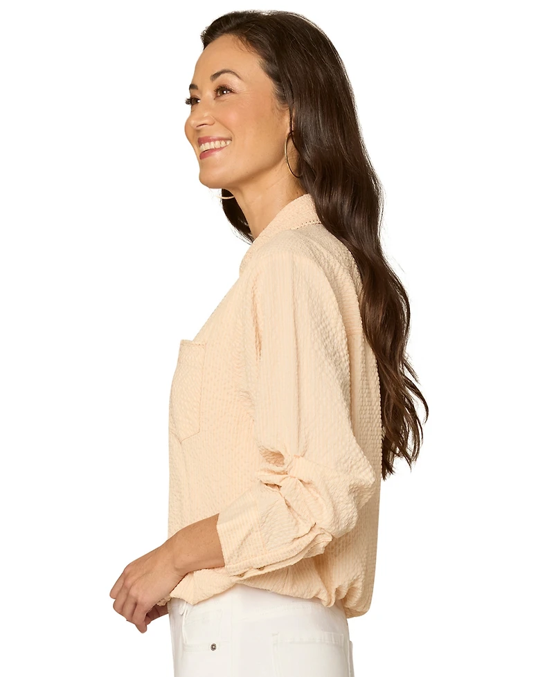 Democracy Women's Bubble Hem Collar Shirt