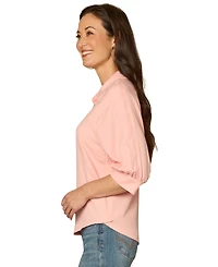 Democracy Women's Scallop Edge Collared Shirt