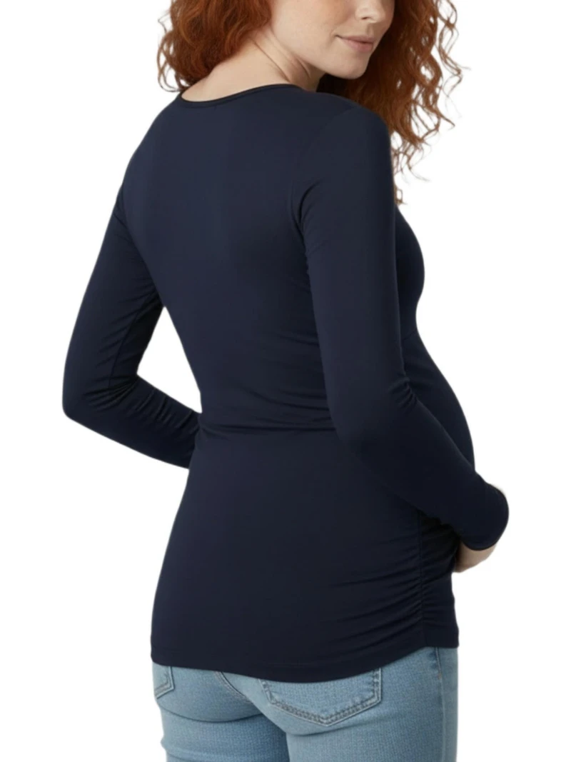 Motherhood Maternity Women's Sweetheart Side-Ruched Long Sleeve Tee