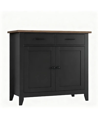 Yigii Farmhouse Buffet Cabinet with 2 Drawers and Doors