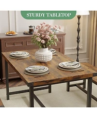 gaomon Dining Table Set for 4, Kitchen Room with 2 Benches, 3-Piece Wood Dinette Sets Chairs