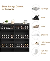 gaomon Wood Hidden 6 Drawer Flip Shoe Cabinet with Adjustable Shelves
