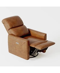 gaomon Power Recliner Chair Swivel Glider, Upholstered Faux Leather Nursery Reclining Sofa Chair with Charging Port, Adjustable Footrest