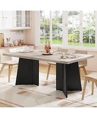 gaomon Dining Table for 6-8 People - 63" Modern Long Kitchen with Large Tabletop
