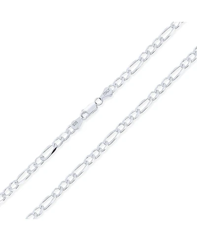 Bling Jewelry Classic Solid 5.5MM Heavy .925 Sterling Silver Figaro Link Chain Necklace